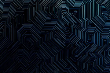 Obraz premium Abstract close-up of a glowing blue digital circuit board, showcasing intricate connections and technological design on a black background. 