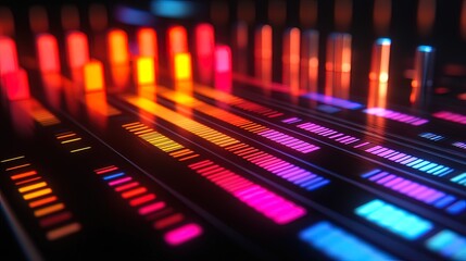 Obraz premium Abstract colorful glowing equalizer.