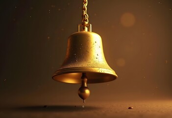 Obraz premium Golden Christmas bell isolated