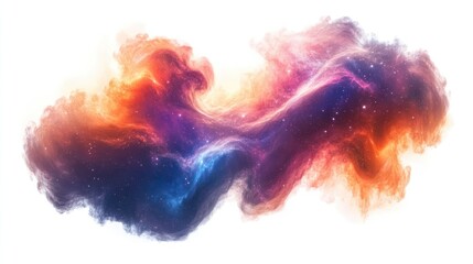 Fototapeta premium harmonious nebula cloud patterns swirling in an abstract cloud shape isolated on a white background,