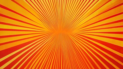 Obraz premium Abstract radial background with orange and red stripes converging at the center.