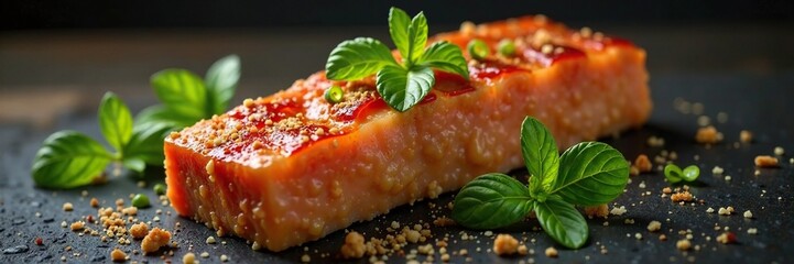 Un trozo de palta cruda en una superficie de madera, Rana, carne, madera © Prasert