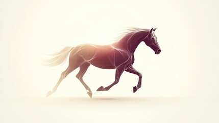 Fototapeta premium Abstract polygonal running horse illustration.