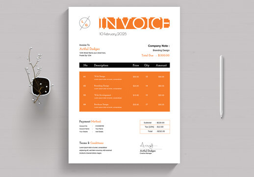 Minimalist Invoice Design