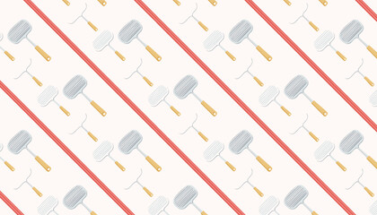 Seamless pattern with rubber or silicone spatulas. Vector illustration in flat style.