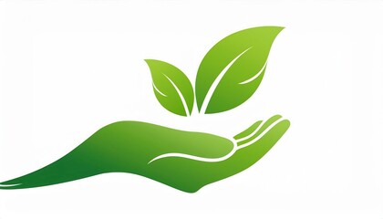 Green hand nurturing fresh leaves symbolizing sustainability eco friendliness environmental care and commitment to nature's growth COP 30 31