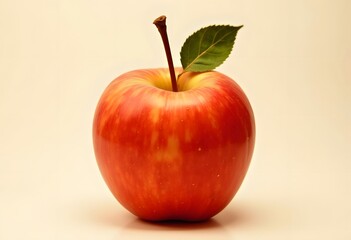 Fresh red with yellow apple on white background
