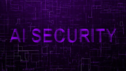AI security text technology data line purple color