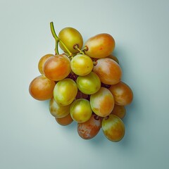 Close-Up of a Fresh Bunch of Green Grapes on a Light Background