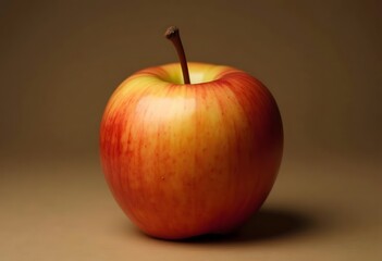 Fresh red with yellow apple on white background
