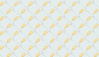 Seamless pattern with rubber or silicone spatulas on white background. Vector illustration.