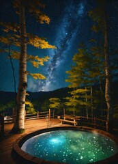 fountain at night