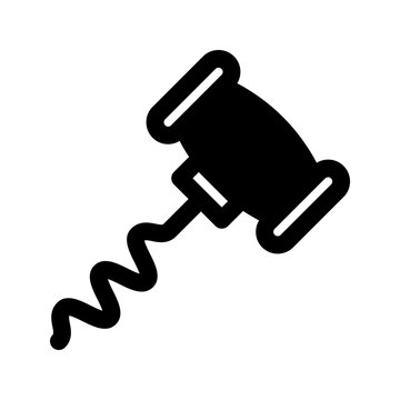 recommend clip art: Wine bottle opener icon isolated on white background, beverage, drink, vector illustration