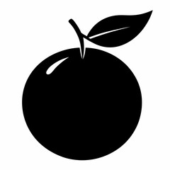 Clementine black silhouette vector