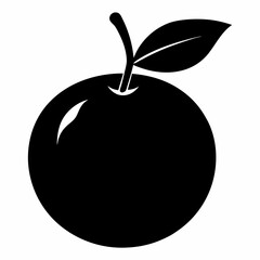 Clementine black silhouette vector