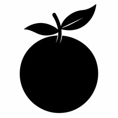 Clementine black silhouette vector