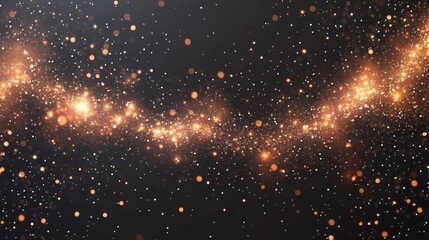 Obraz premium Abstract cosmic background with shimmering golden particles.