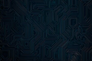 Abstract close-up of a glowing blue digital circuit board, showcasing intricate connections and technological design on a black background.
