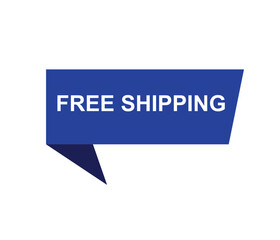 Vector illustration free shipping label. Modern dynamic sales banner