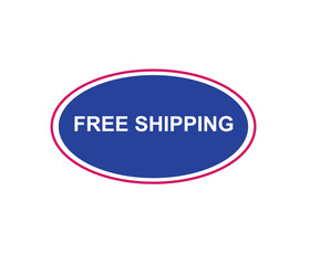 Vector illustration free shipping label. Modern dynamic sales banner