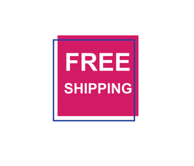 Vector illustration free shipping label. Modern dynamic sales banner