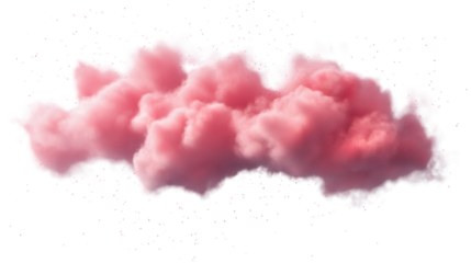 pink fluffy cloud realistic isolated on white transparent background