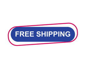 Vector illustration free shipping label. Modern dynamic sales banner