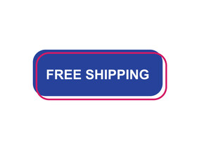 Vector illustration free shipping label. Modern dynamic sales banner