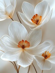 Elegant white flowers with orange centers.