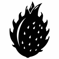 Dragonfruit black silhouette vector