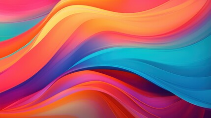 Obraz premium Vibrant Hues Abstract Wave Art: Swirling Colors Digital Painting
