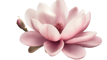 Naklejka premium pink magnolia flower isolated on white transparent background