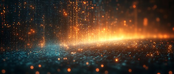 Fototapeta premium Abstract glowing particle background.