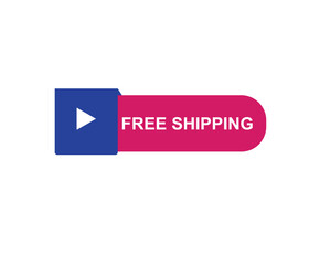 Vector illustration free shipping label. Modern dynamic sales banner