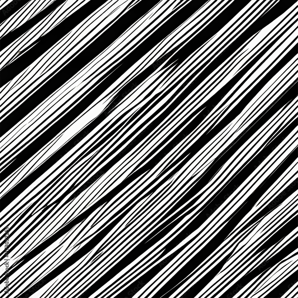 Poster a dynamic abstract pattern featuring diagonal black and white lines, creating a sense of movement an