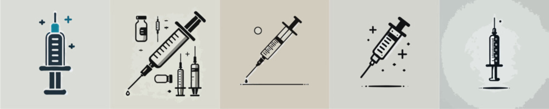 vector collection of silhouette injection icons