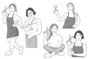 ハサミをもってポーズをバッチリ決めている美容師・理容師