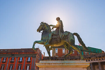 Obraz premium City of Naples. 20.10.2024. equestrian statue of Ferdinand I