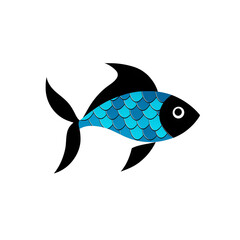 Fish with Blue Scales