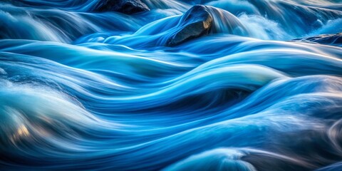 Obraz premium Abstract Blue Flowing Design: Serene Fluid Art Background