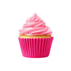 Cupcake Icon with Pink Frosting