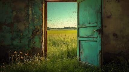 A Gentle Breeze Blowing Through an Imaginary Door, Carrying the Freshness of Nature