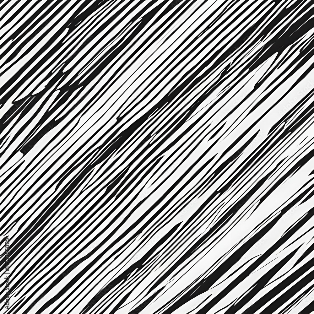 Poster An energetic abstract pattern of bold black and white diagonal lines, creating a dynamic visual effect. Ideal for modern design projects, backgrounds, and artistic applications.