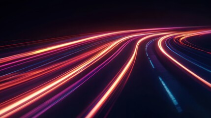 Abstract Light Trails: A Symphony of Speed and Color