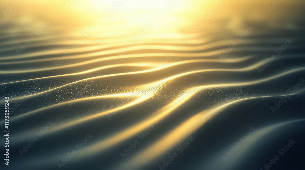 Poster surreal scene capturing positive vibrations in gentle waves of light and texture