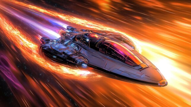 Spaceship Blaze: A Futuristic Flight Through the Cosmos