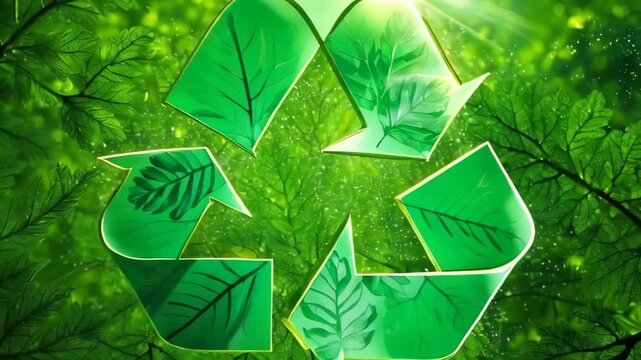 A green leafy symbol with a triangle pointing to the right