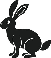 Easter Bunny Silhouette Vector Illustration for Holiday Designs