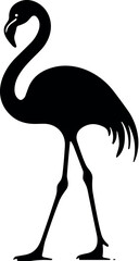Chilean Flamingo vector black silhouette cricut design for T-shirt