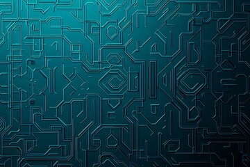 Abstract close-up of a glowing blue digital circuit board, showcasing intricate connections and technological design on a black background.
